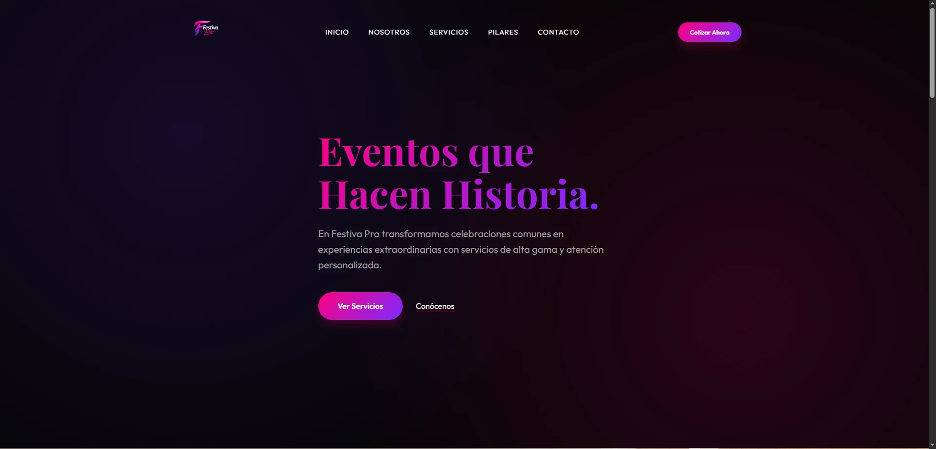 Pantalla de Escritorio de FestivaPro