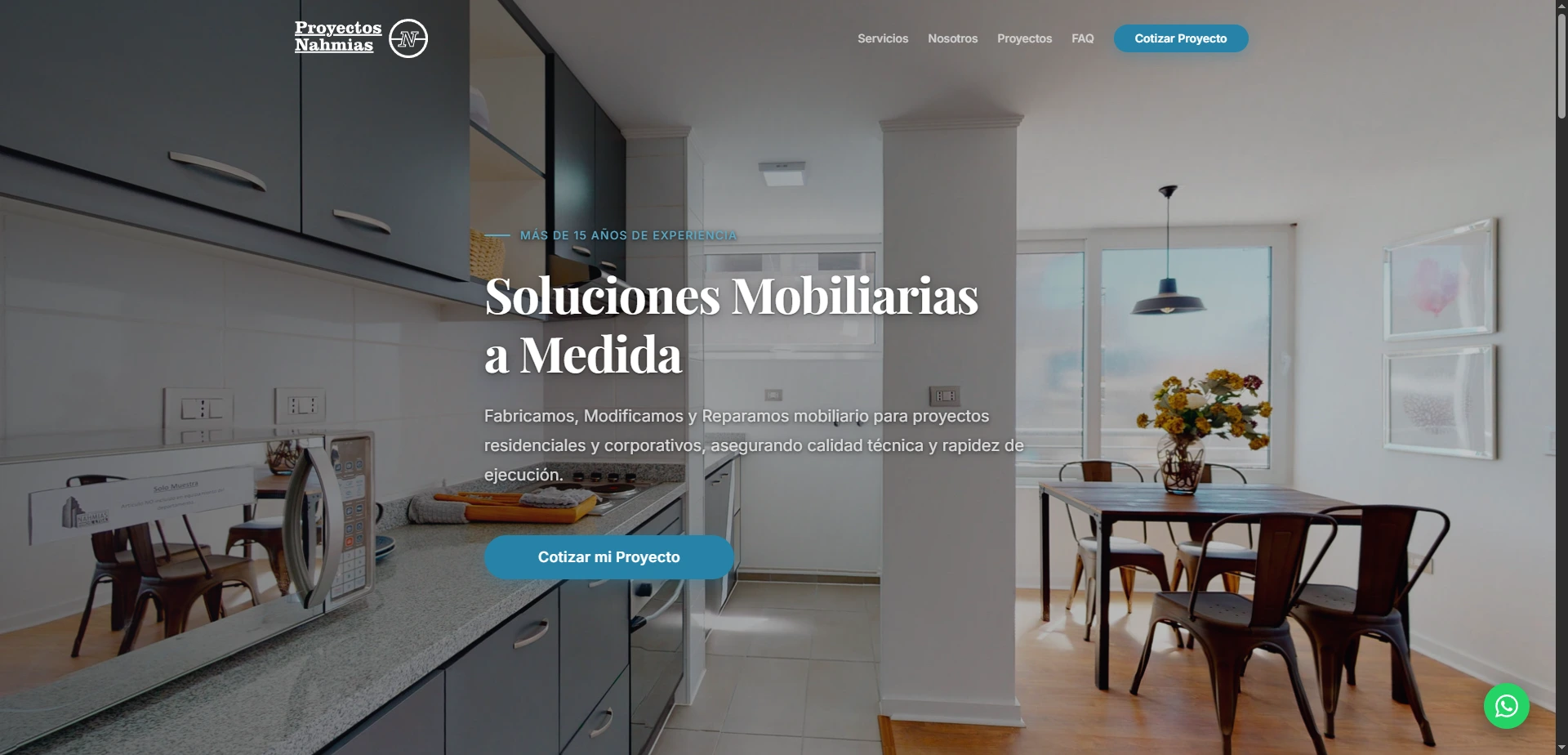 Pantalla de Escritorio de Proyectos Nahmias